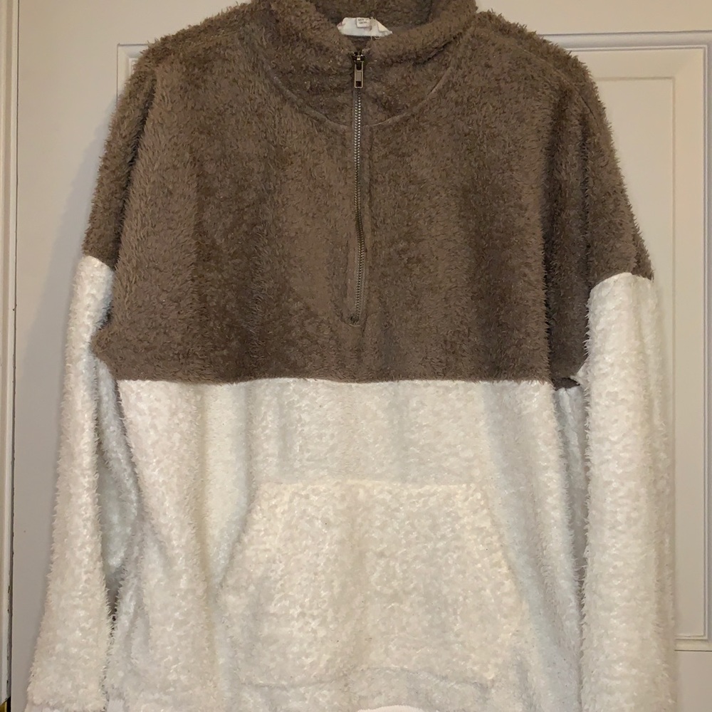Hippie Rose Half Zip Sherpa Pull Over